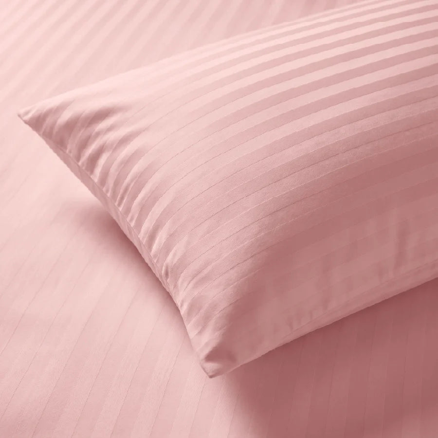 300TC Stripes Pillow Case Cameo Rose