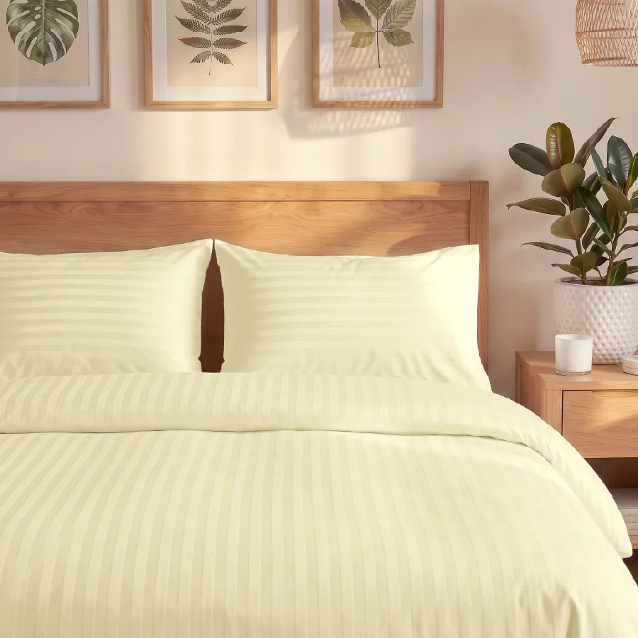 300TC Stripes Pillow Case Ivory