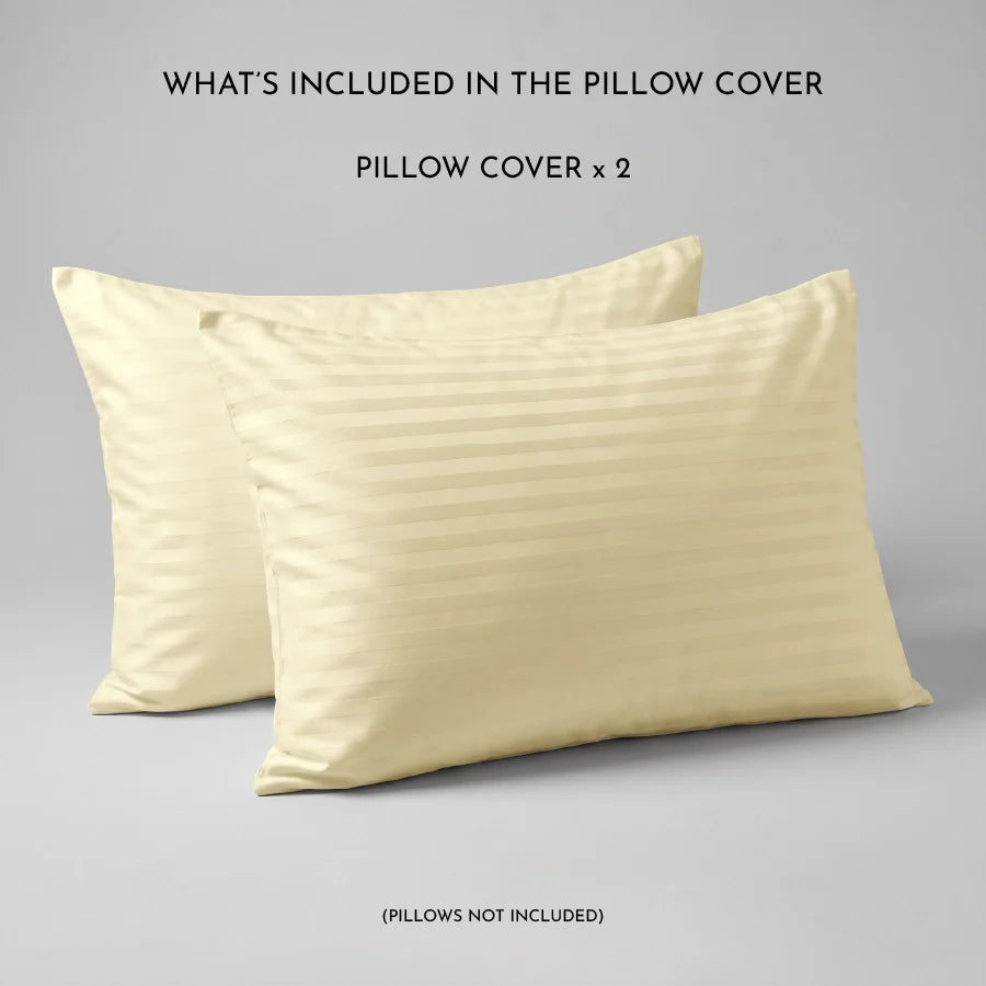 300TC Stripes Pillow Case Ivory