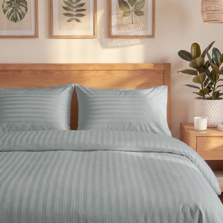 300TC Stripes Pillow Case Light Grey