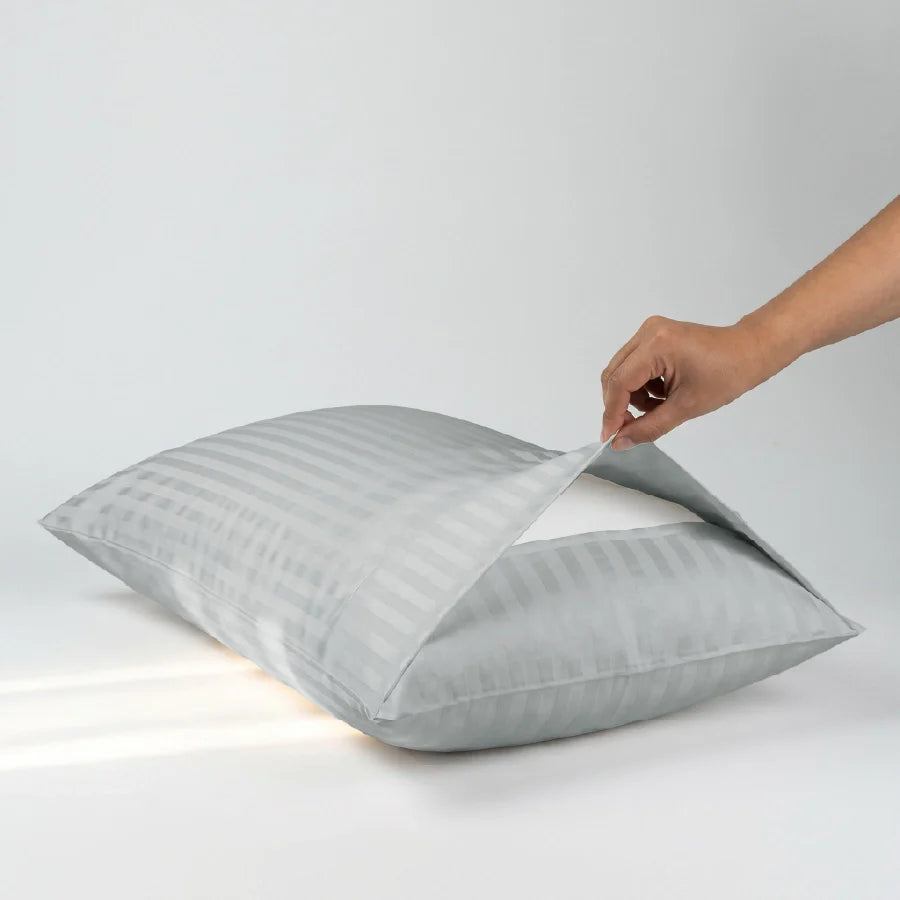 300TC Stripes Pillow Case Light Grey