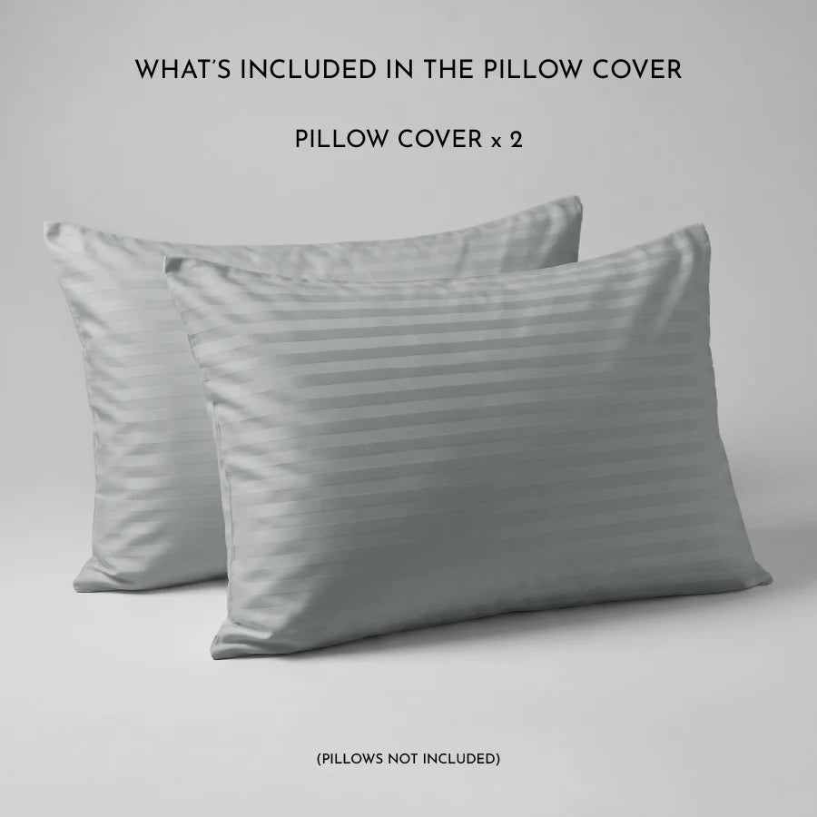 300TC Stripes Pillow Case Light Grey