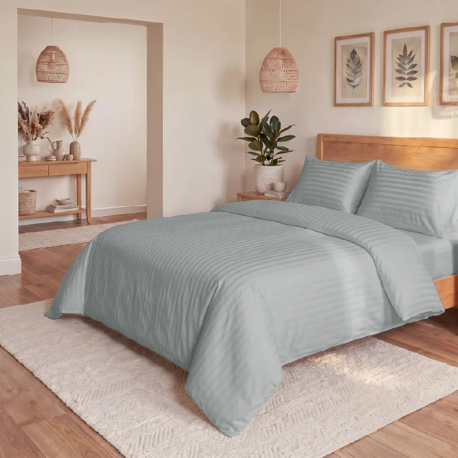 300TC Stripes Pillow Case Light Grey