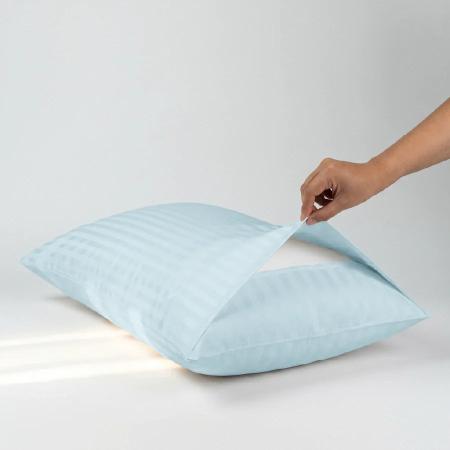 300TC Stripes Pillow Case Pale Blue