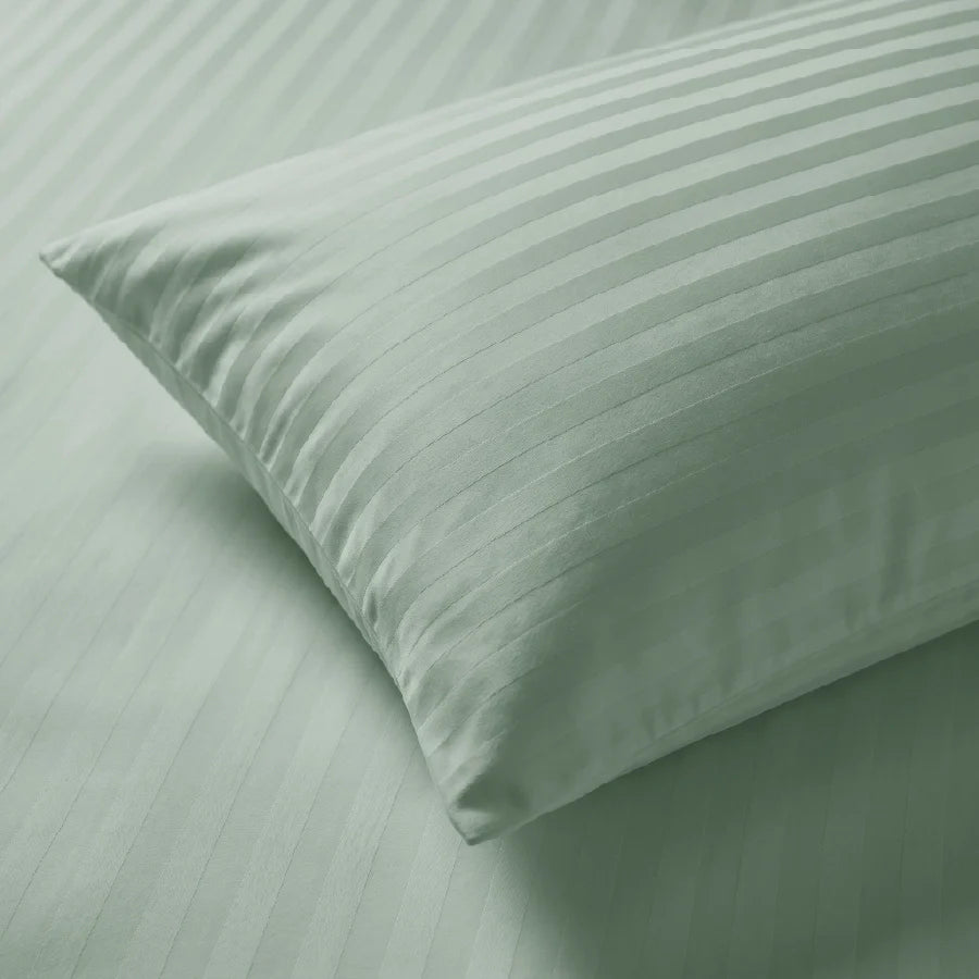 300TC Stripes Pillow Case Sage Green