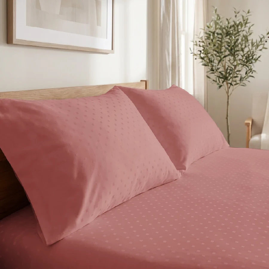 Bedding Bundle | Bedsheet Set with Duvet Cover | Swiss Dot | 300TC - Swiss-Dot-Desert-Sand