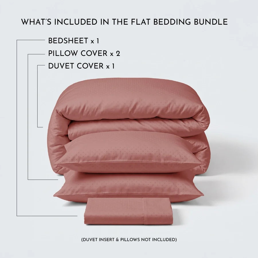 Bedding Bundle | Bedsheet Set with Duvet Cover | Swiss Dot | 300TC - Swiss-Dot-Desert-Sand