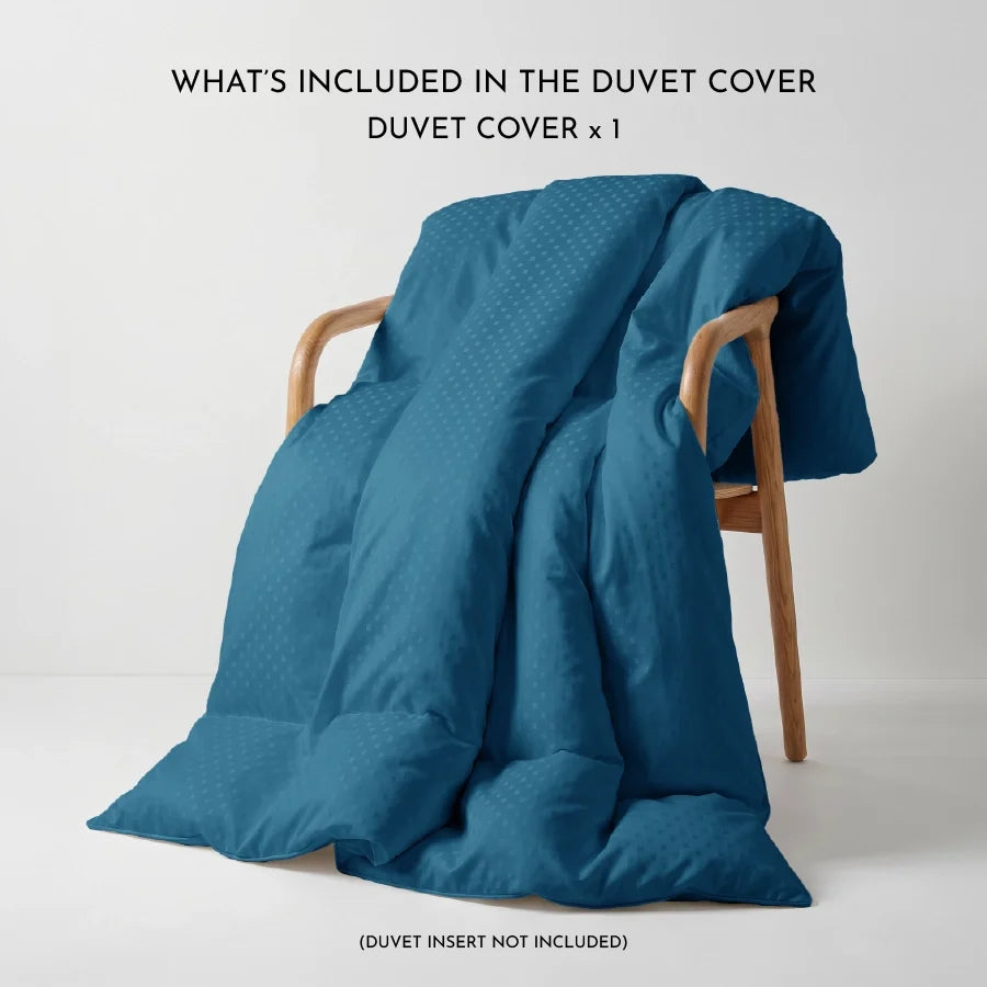 Duvet Cover | Swiss Dot | 100% Cotton | Size : Double | 300TC - Swiss-Dot-Azure-Blue