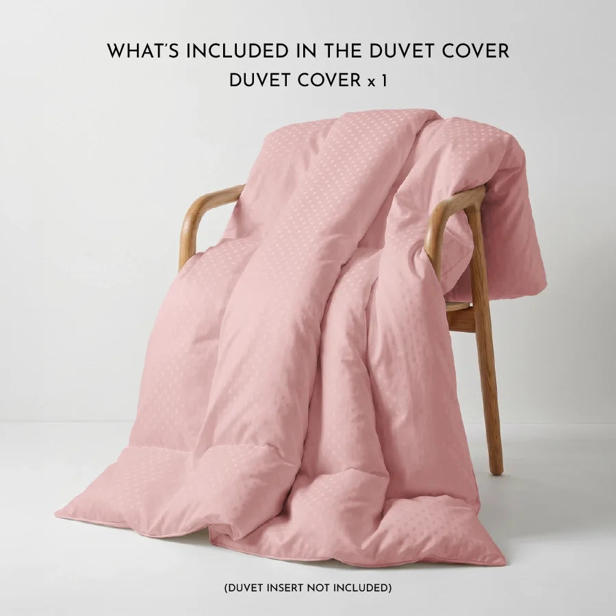 Duvet Cover | Swiss Dot | 100% Cotton | Size : Double | 300TC - Swiss-Dot-Cameo-Rose