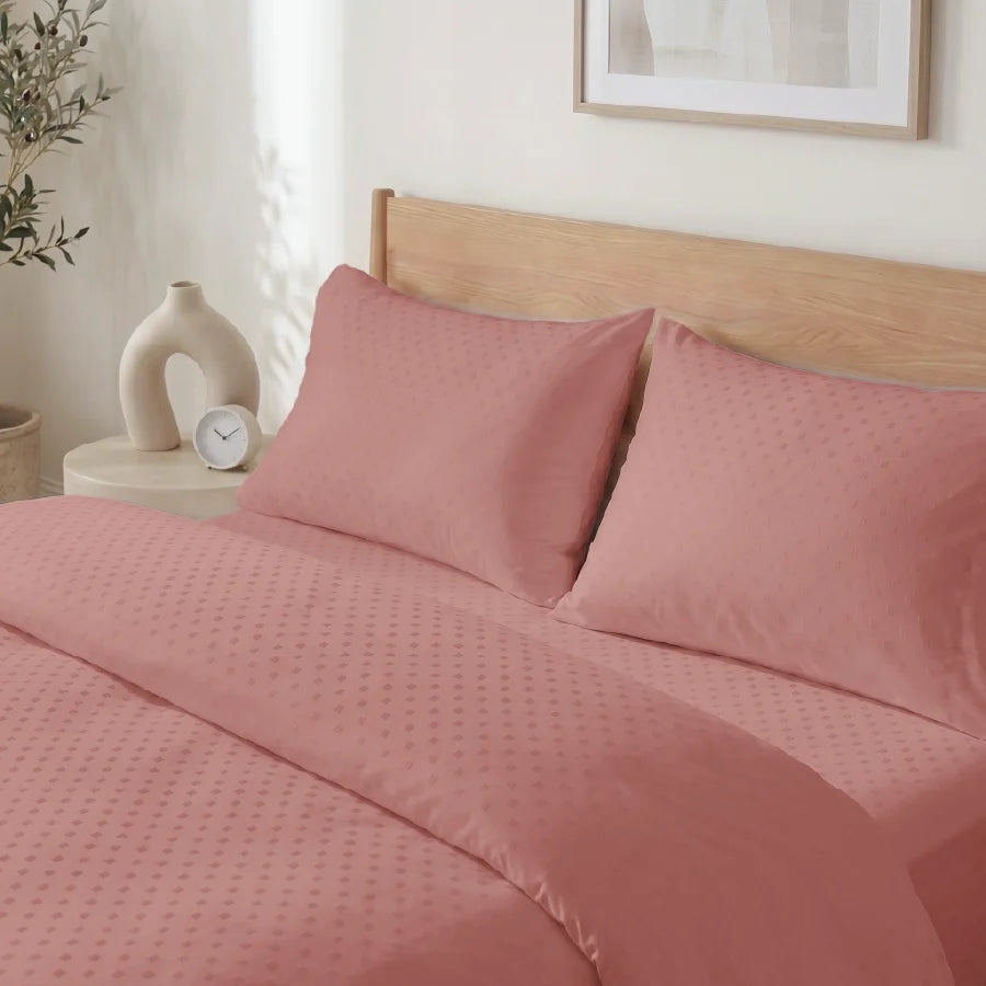 Duvet Cover | Swiss Dot | 100% Cotton | Size : Double | 300TC - Swiss-Dot-Desert-Sand