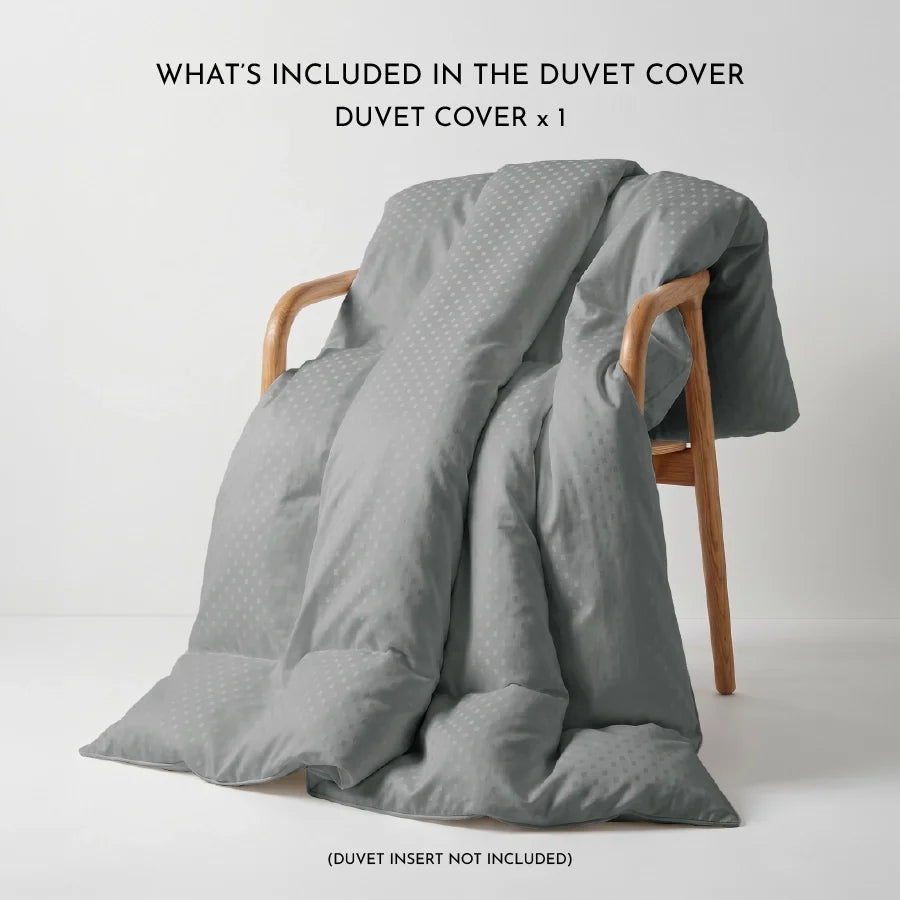 Duvet Cover | Swiss Dot | 100% Cotton | Size : Double | 300TC - Swiss-Dot-Paloma-Grey