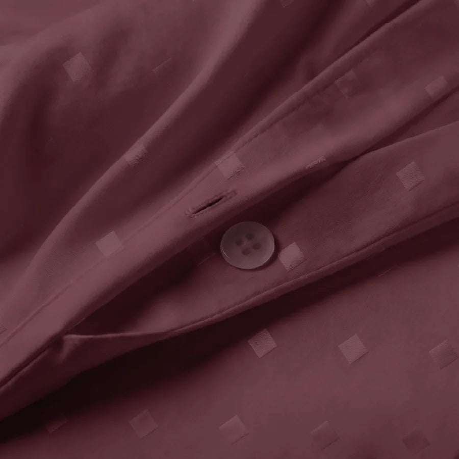 Duvet Cover | Swiss Dot | 100% Cotton | Size : Double | 300TC - Swiss-Dot-Merlot