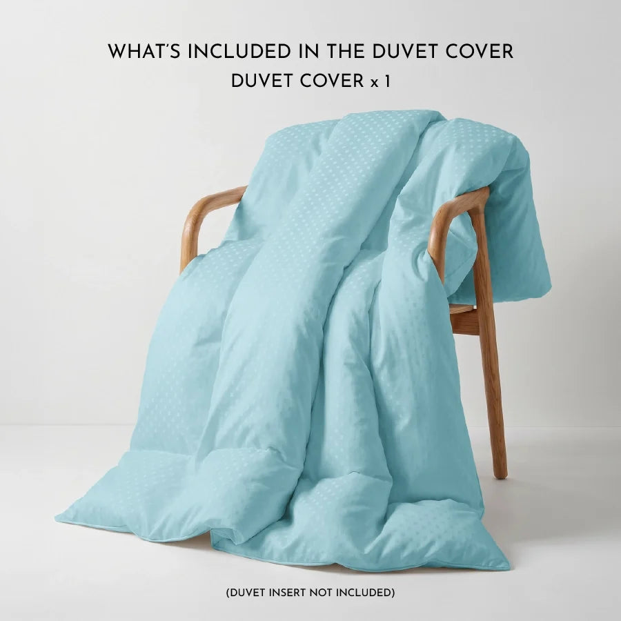 Duvet Cover | Swiss Dot | 100% Cotton | Size : Double | 300TC - Swiss-Dot-Sky-Blue