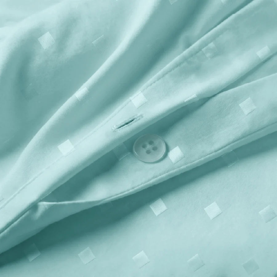 Duvet Cover | Swiss Dot | 100% Cotton | Size : Double | 300TC - Swiss-Dot-Pale-Turquoise