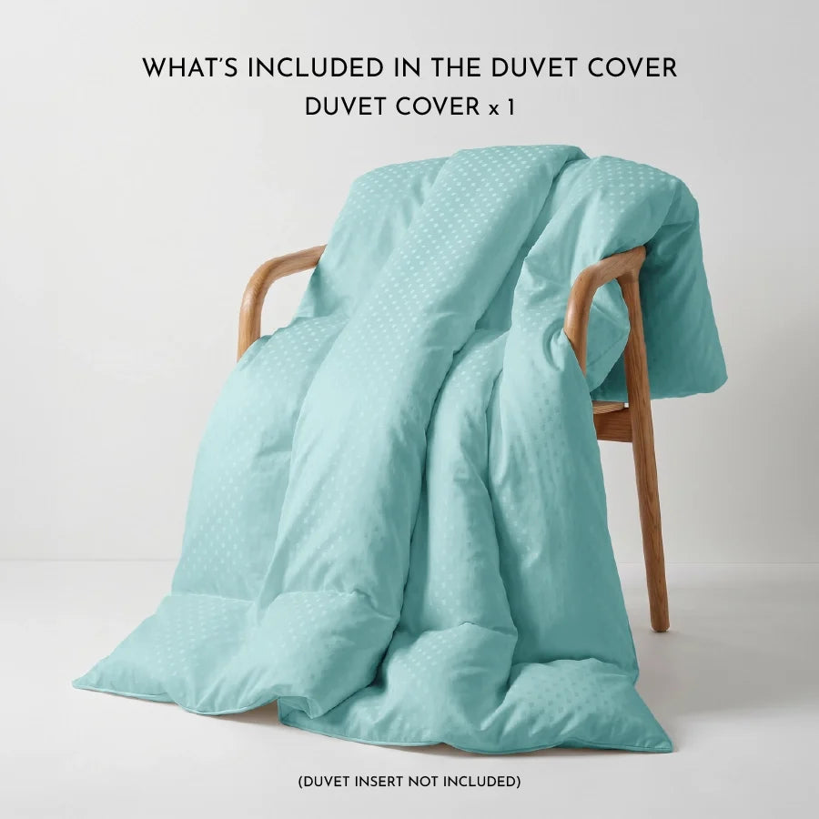 Duvet Cover | Swiss Dot | 100% Cotton | Size : Double | 300TC - Swiss-Dot-Pale-Turquoise