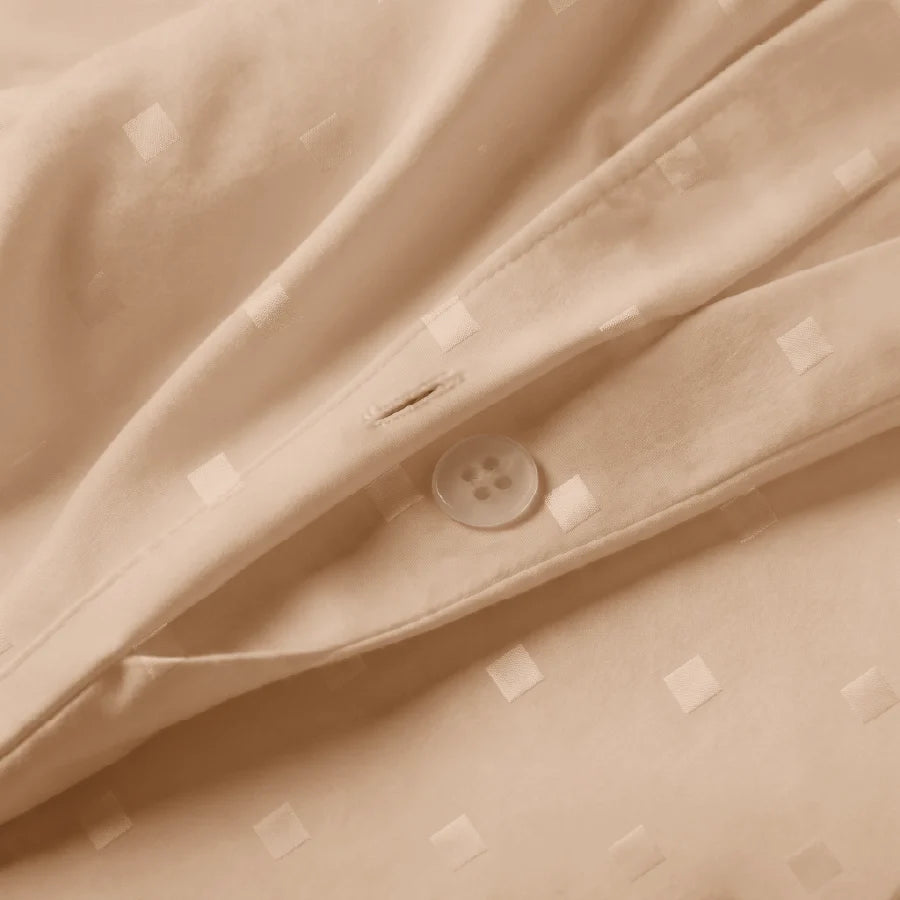 Duvet Cover | Swiss Dot | 100% Cotton | Size : Double | 300TC - Swiss-Dot-Toasted-Almond