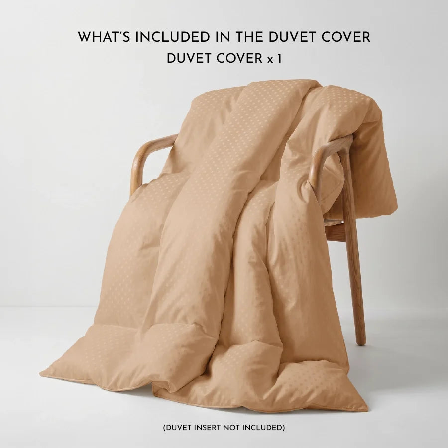 Duvet Cover | Swiss Dot | 100% Cotton | Size : Double | 300TC - Swiss-Dot-Toasted-Almond