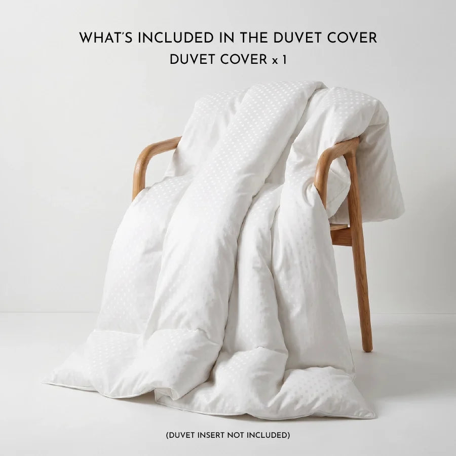 Duvet Cover | Swiss Dot | 100% Cotton | Size : Double | 300TC - Swiss-Dot-White
