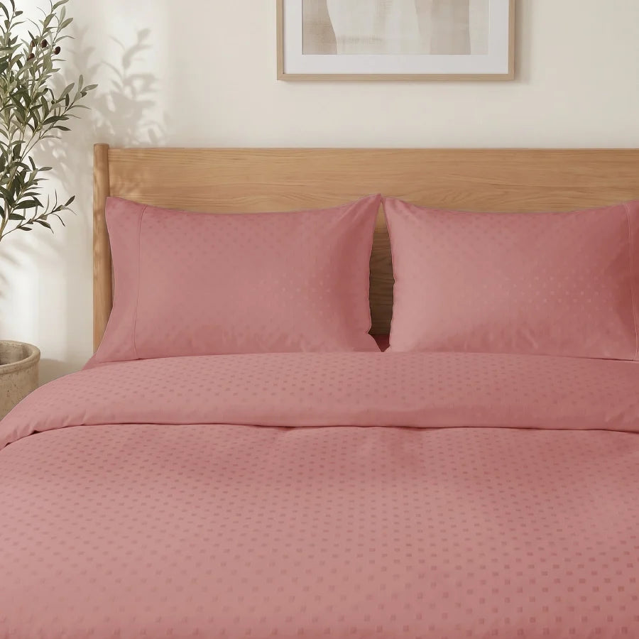 Pillow Cover | Swiss Dot | 100% Cotton | Pack of 2 Pillow Cases | 300TC - Swiss-Dot-Desert-Sand