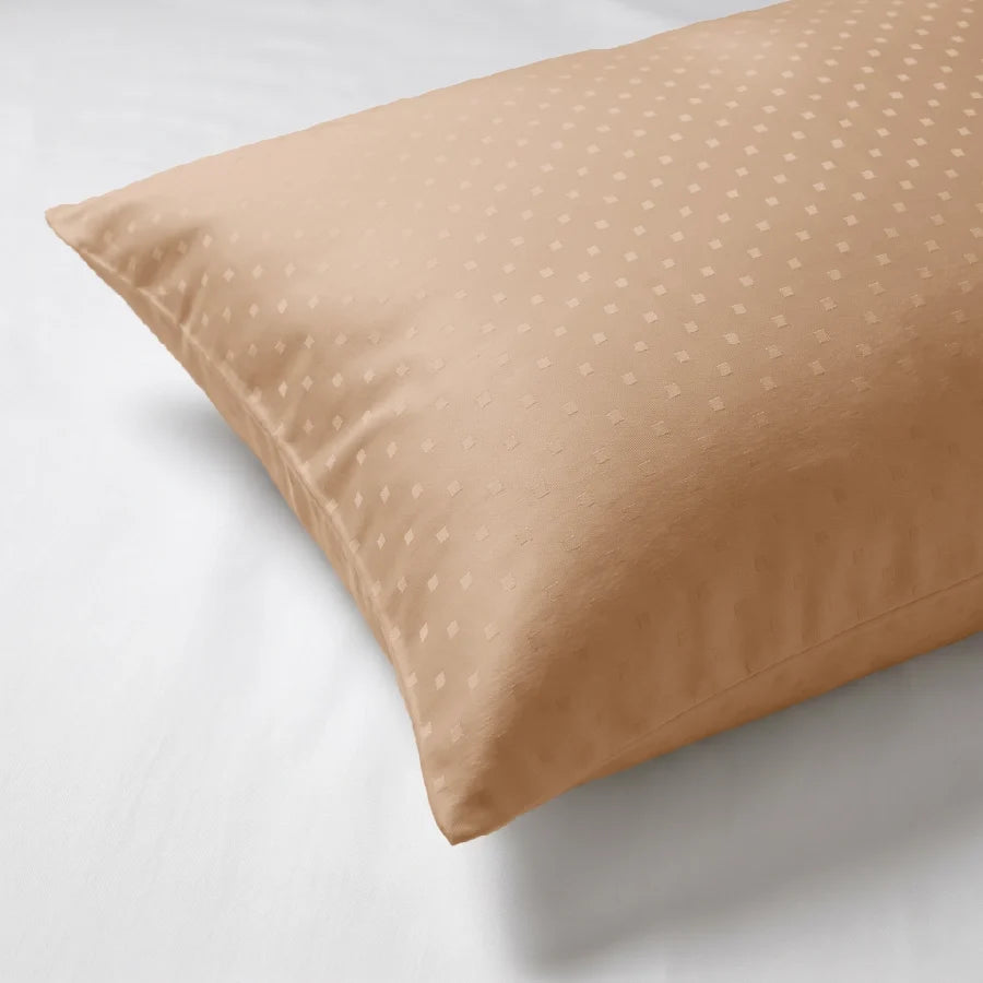Pillow Cover | Swiss Dot | 100% Cotton | Pack of 2 Pillow Cases | 300TC - Swiss-Dot-Toasted-Almond