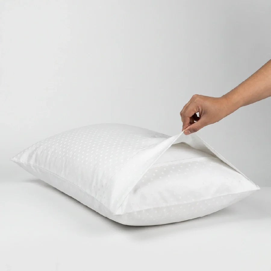 Pillow Cover | Swiss Dot | 100% Cotton | Pack of 2 Pillow Cases | 300TC - Swiss-Dot-White