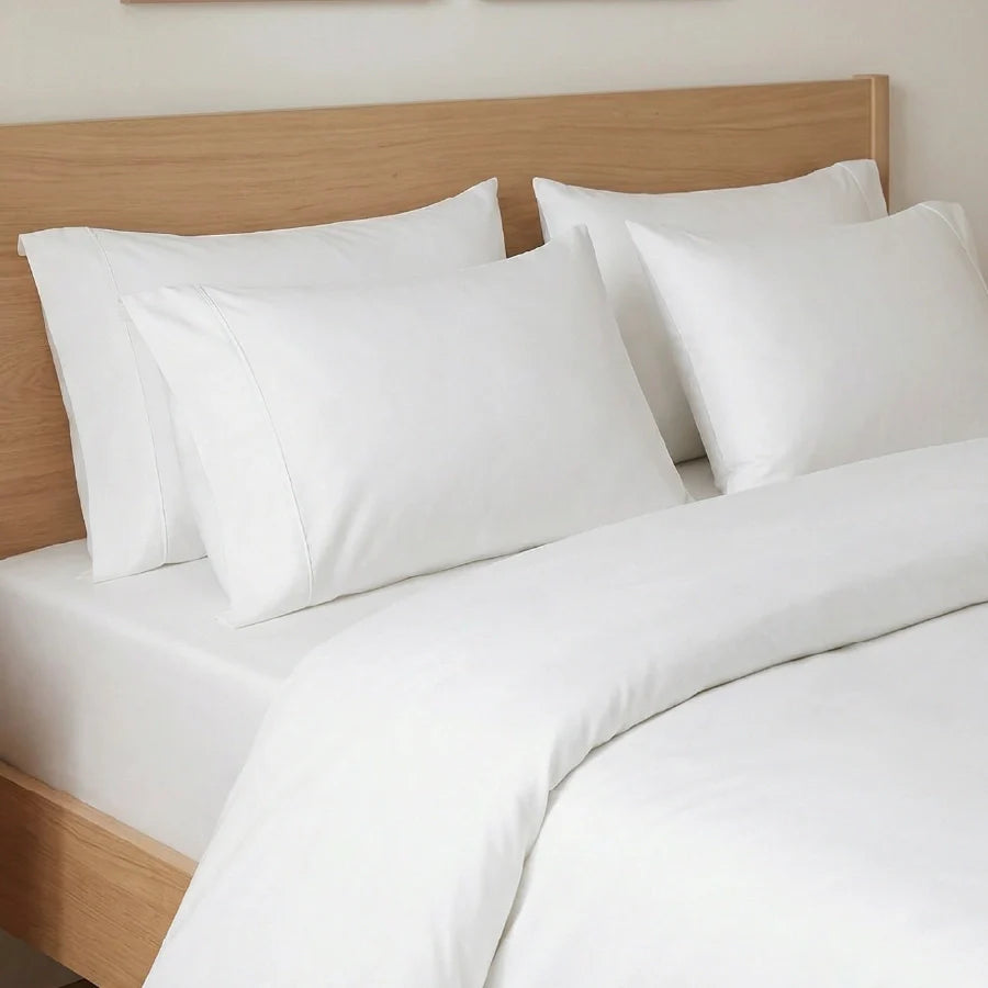 Duvet Cover | 400TC Solid | 100% Cotton | Size : Double - Solid White