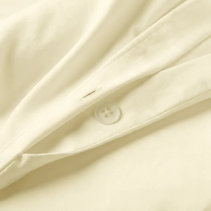 Duvet Cover | 400TC Solid | 100% Cotton | Size : Double - Solid Ivory