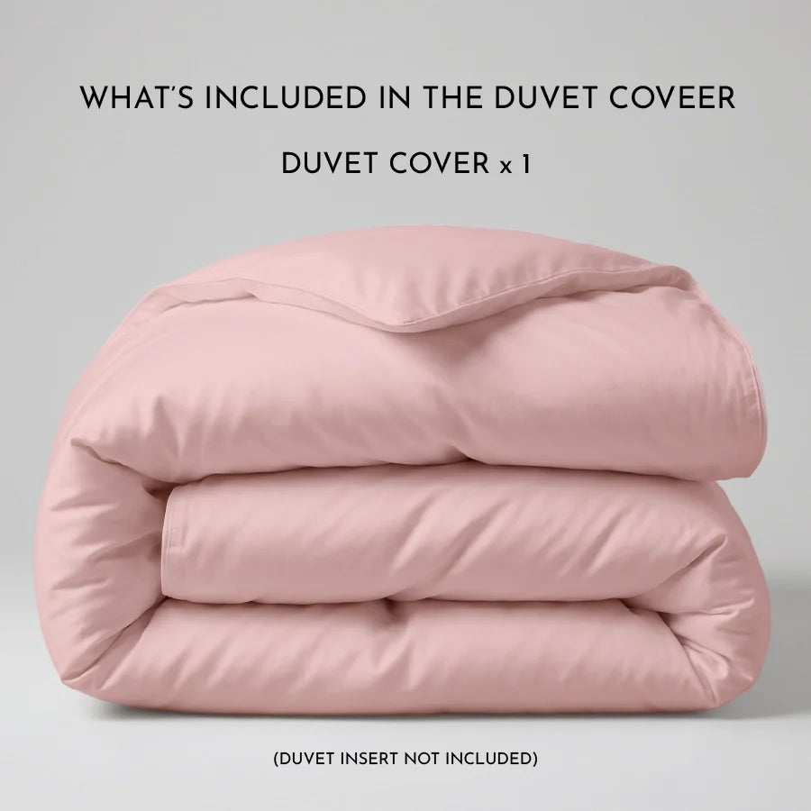 Duvet Cover | 400TC Solid | 100% Cotton | Size : Double - Solid Cameo Rose