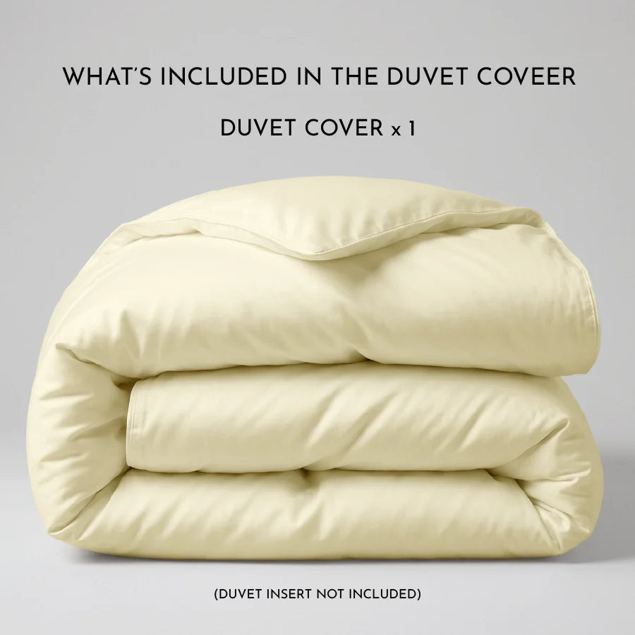 Duvet Cover | 400TC Solid | 100% Cotton | Size : Double - Solid Ivory