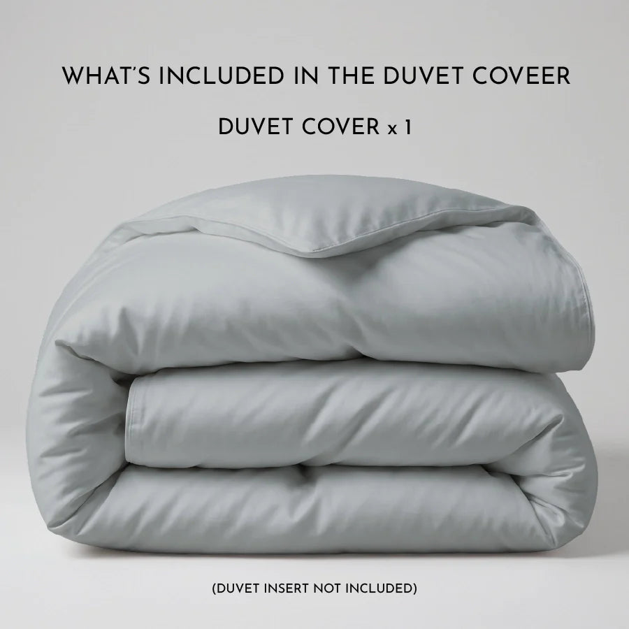 Duvet Cover | 400TC Solid | 100% Cotton | Size : Double - Solid Light Grey