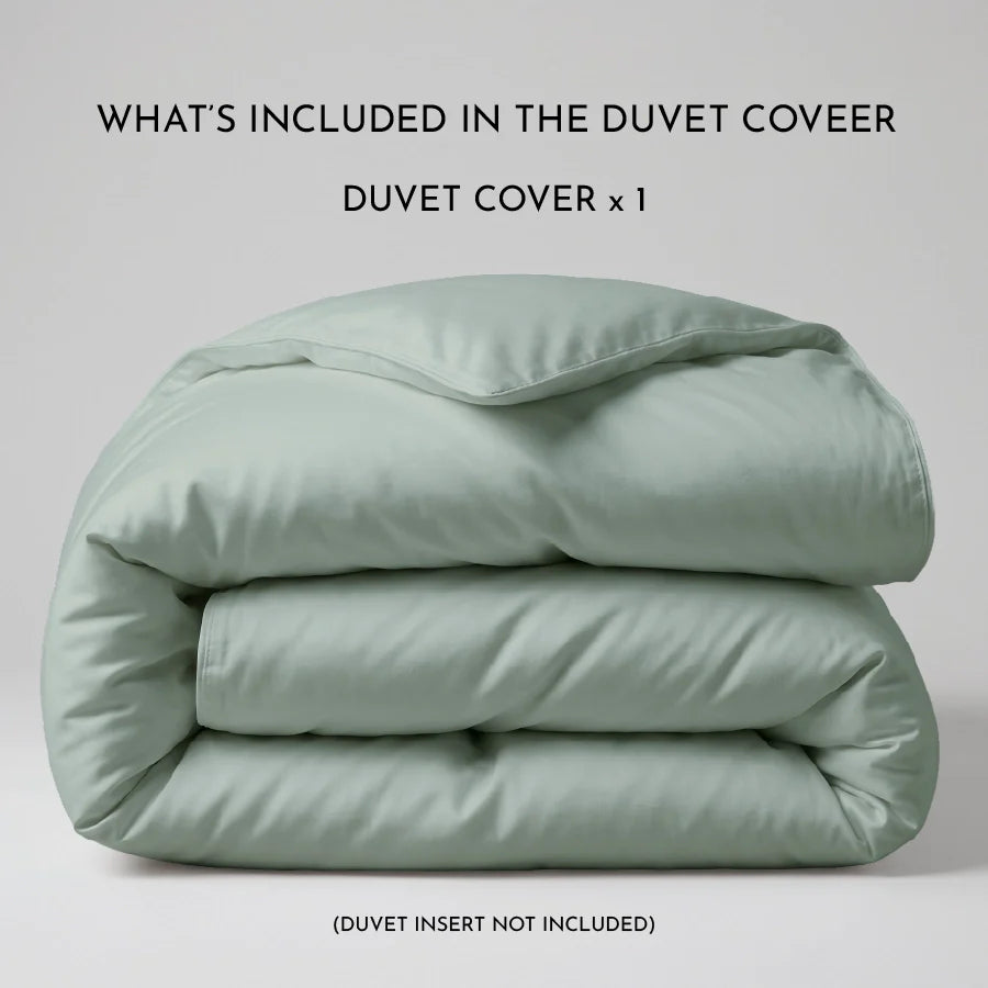 Duvet Cover | 400TC Solid | 100% Cotton | Size : Double - Solid Laurel Green