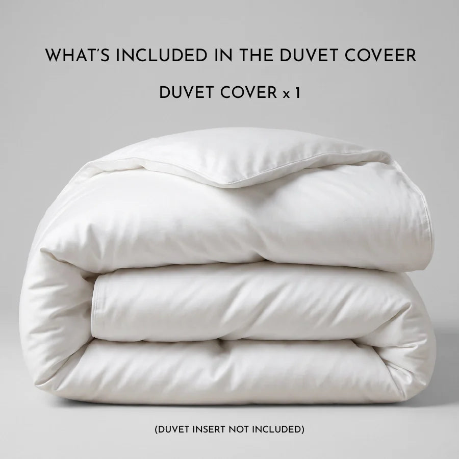 Duvet Cover | 400TC Solid | 100% Cotton | Size : Double - Solid White