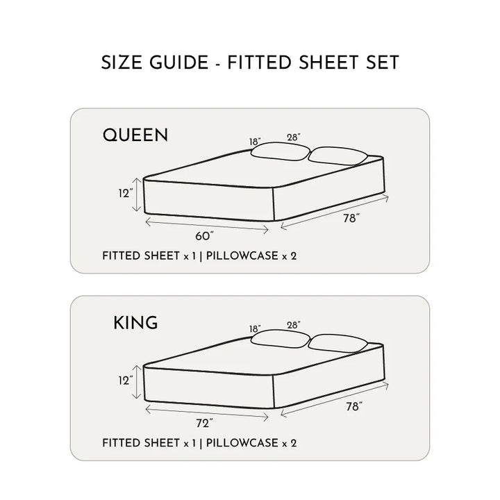 Fitted Bedsheet Set |  400TC Solid | 100% Cotton Bedsheet + 2 Pillow Cases [Sizes: King Bedsheets & Queen/ Double Bedsheets] - Solid-Pale-Blue