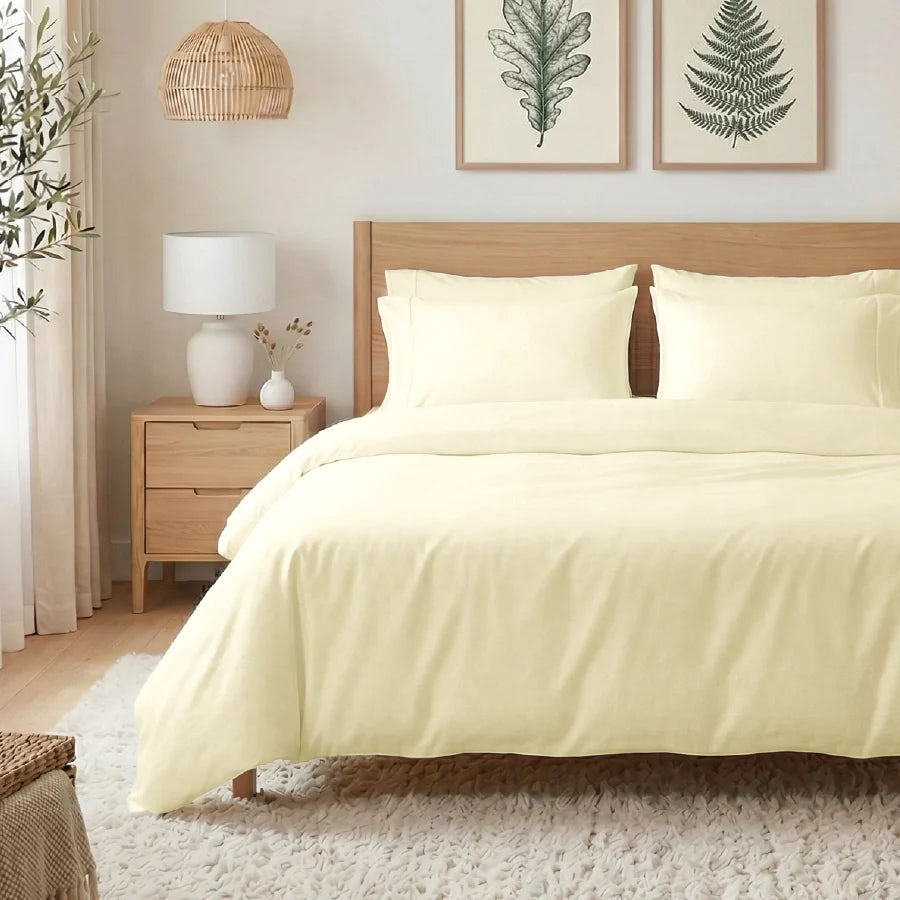 Bedsheet Set | 400TC Solid | 100% Cotton King Size Bedsheet + 2 Pillow Cases - Solid-Ivory