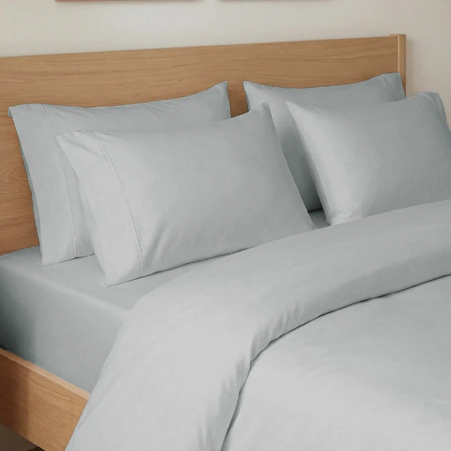 Bedsheet Set | 400TC Solid | 100% Cotton King Size Bedsheet + 2 Pillow Cases - Solid-Light-Grey