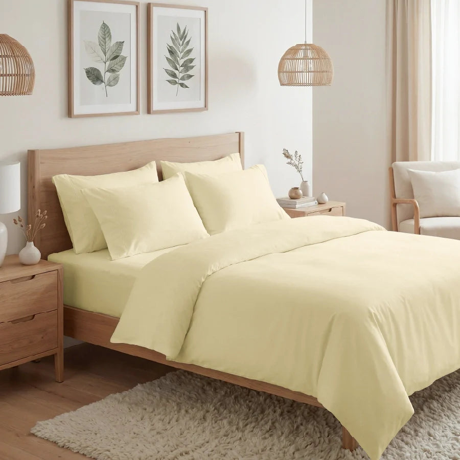 Pillow Cover | 400TC Solid | 100% Cotton | Pack of 2 Pillow Cases - Solid-Ivory