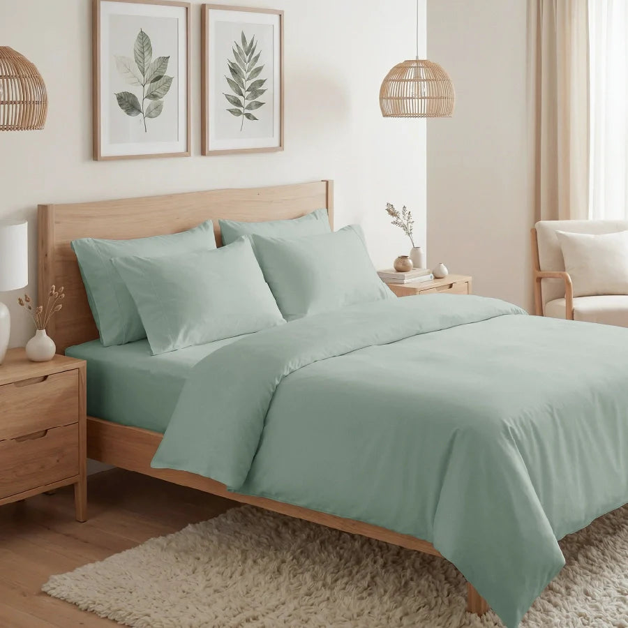 Pillow Cover | 400TC Solid | 100% Cotton | Pack of 2 Pillow Cases - Solid-Laurel-Green