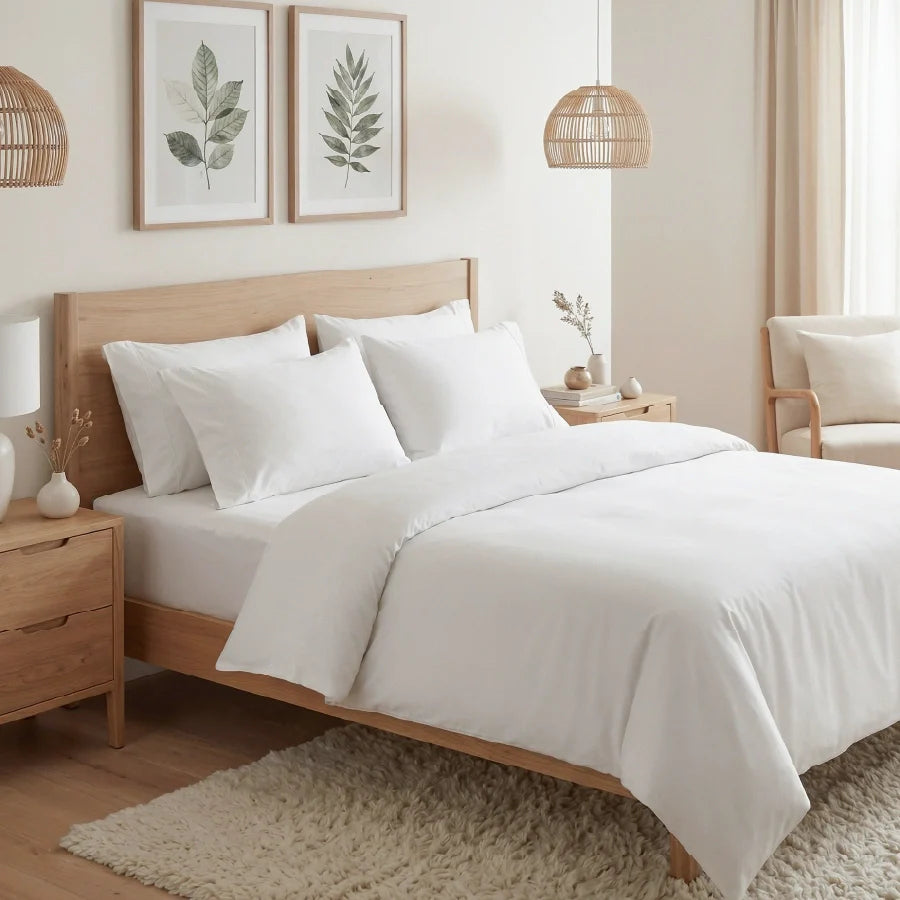 Pillow Cover | 400TC Solid | 100% Cotton | Pack of 2 Pillow Cases - Solid-White