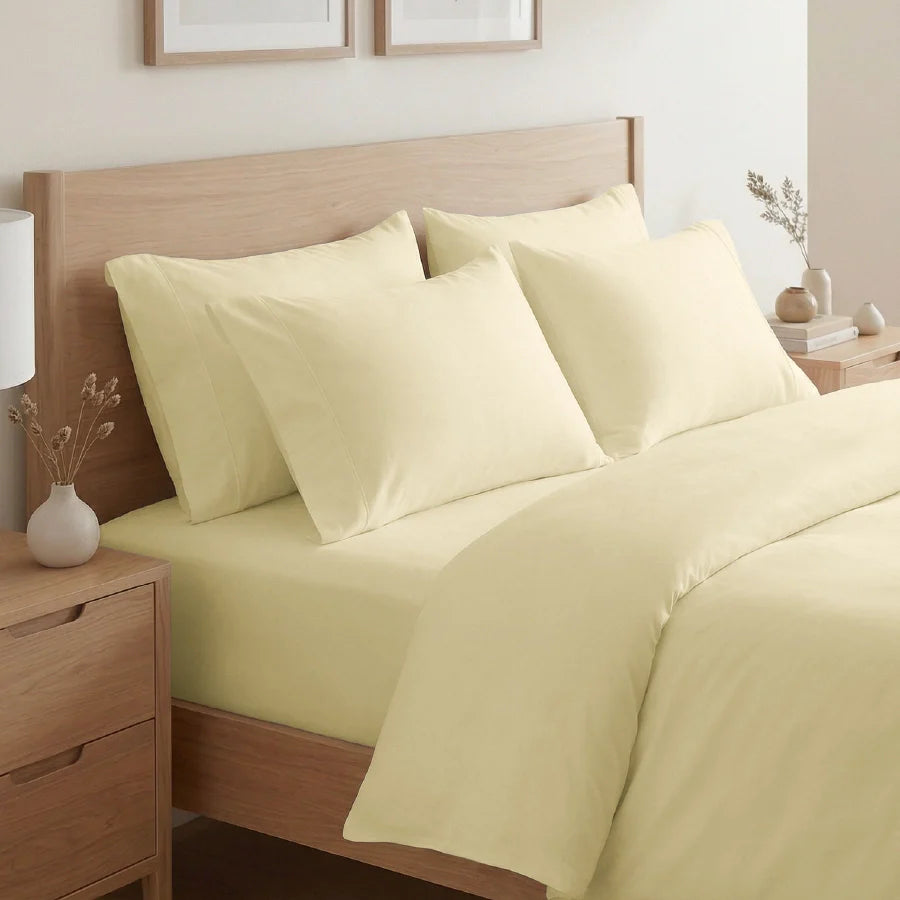 Pillow Cover | 400TC Solid | 100% Cotton | Pack of 2 Pillow Cases - Solid-Ivory