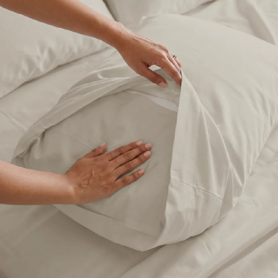 Pillow Cover | 400TC Solid | 100% Cotton | Pack of 2 Pillow Cases - Solid-Beige