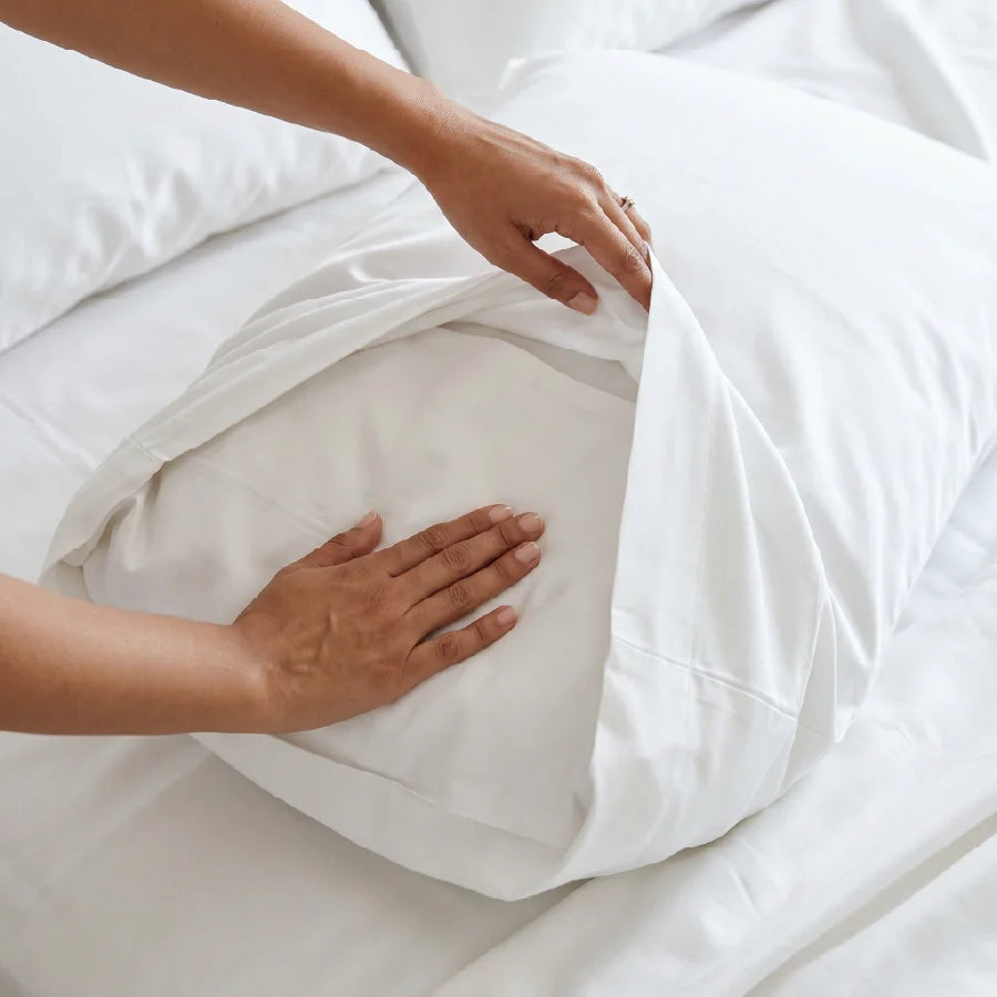 Pillow Cover | 400TC Solid | 100% Cotton | Pack of 2 Pillow Cases - Solid-White