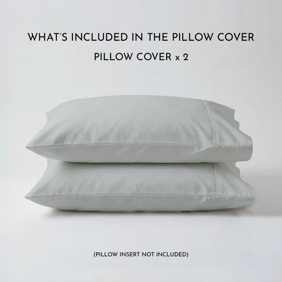 Pillow Cover | 400TC Solid | 100% Cotton | Pack of 2 Pillow Cases - Solid-Light-Grey