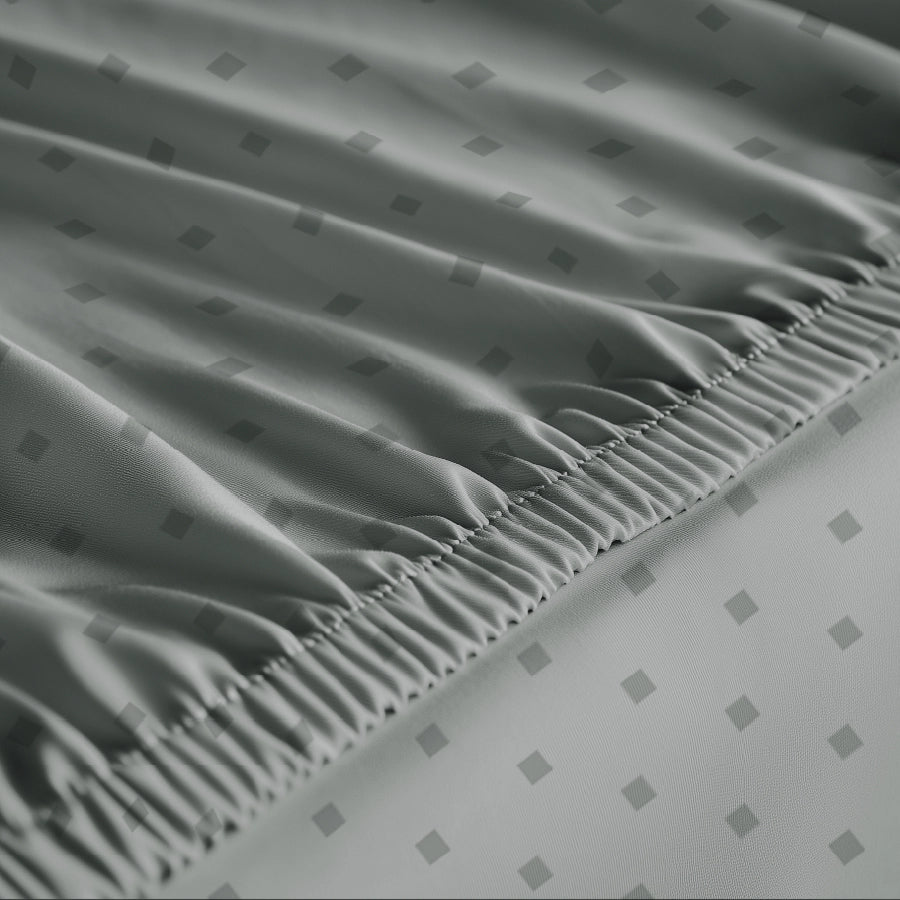 Bedding Bundle - Fitted Sheet Set with Duvet Cover - 500TC Swiss Dot - King / Double & Queen / Doub [Bedding Bundle - Fitted Sheet Set with Duvet Cover - 500TC Swiss Dot - Pale/Pistachio Green - Queen / Double & King / Double]