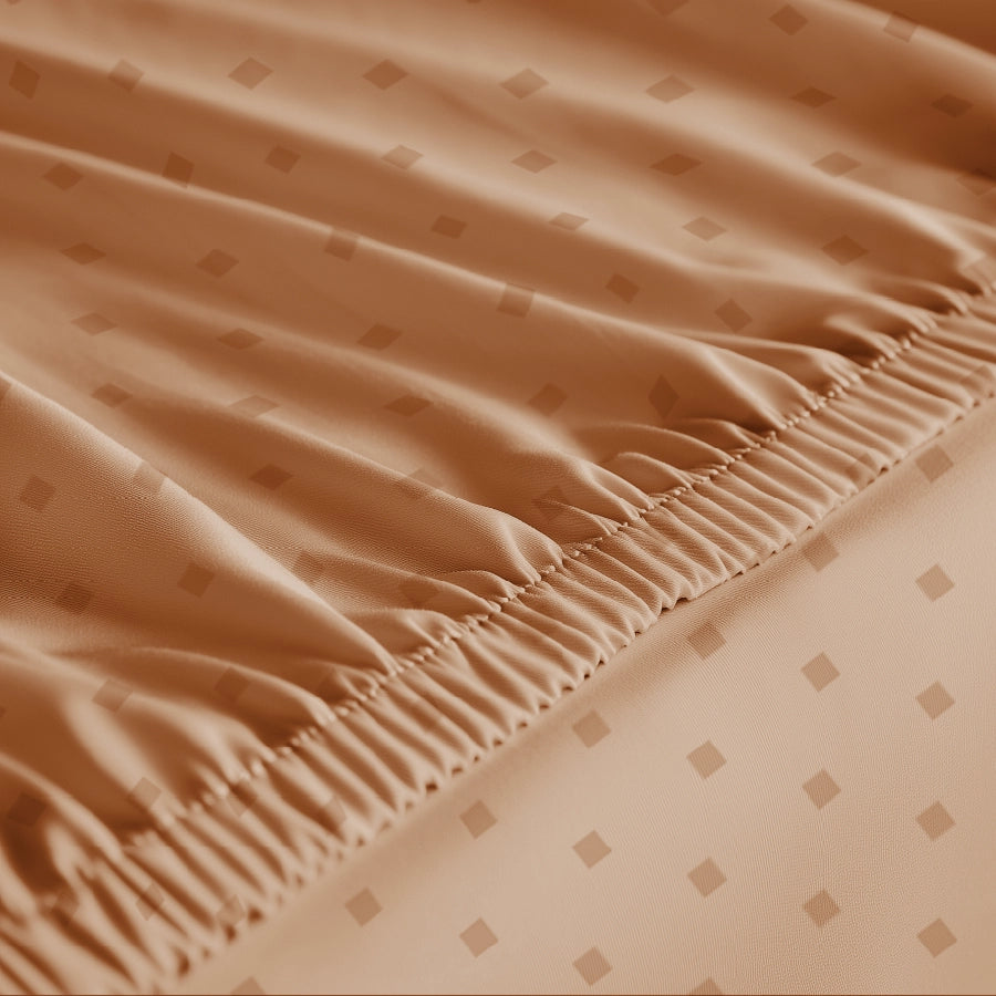 Bedding Bundle - Fitted Sheet Set with Duvet Cover - 500TC Swiss Dot - Merlot, Paloma Grey, White, Toasted Almond, Azure...