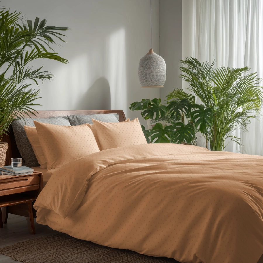 Duvet Cover - 500TC Swiss Dot - Double [Duvet Cover - 500TC Swiss Dot - Toasted Almond - Double]