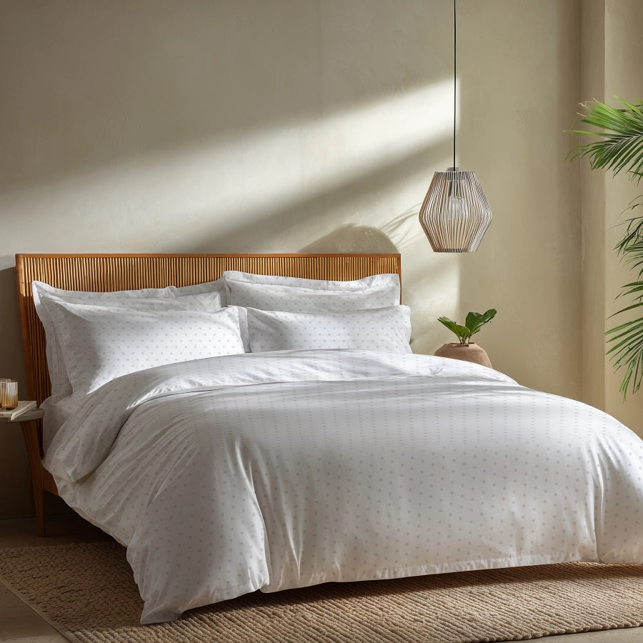 Duvet Cover - 500TC Swiss Dot - Paloma Grey, Toasted Almond, Desert Sand, Cameo Rose - Double