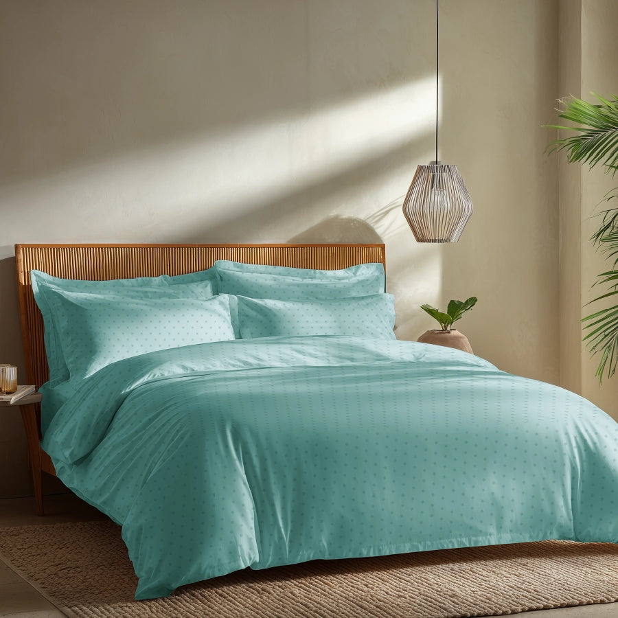 Duvet Cover - 500TC Swiss Dot - Double [Duvet Cover - 500TC Swiss Dot - Pale Turquoise - Double]