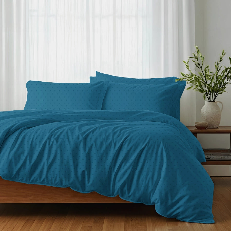 Duvet Cover - 500TC Swiss Dot - Double [Duvet Cover - 500TC Swiss Dot - Azure Blue - Double]