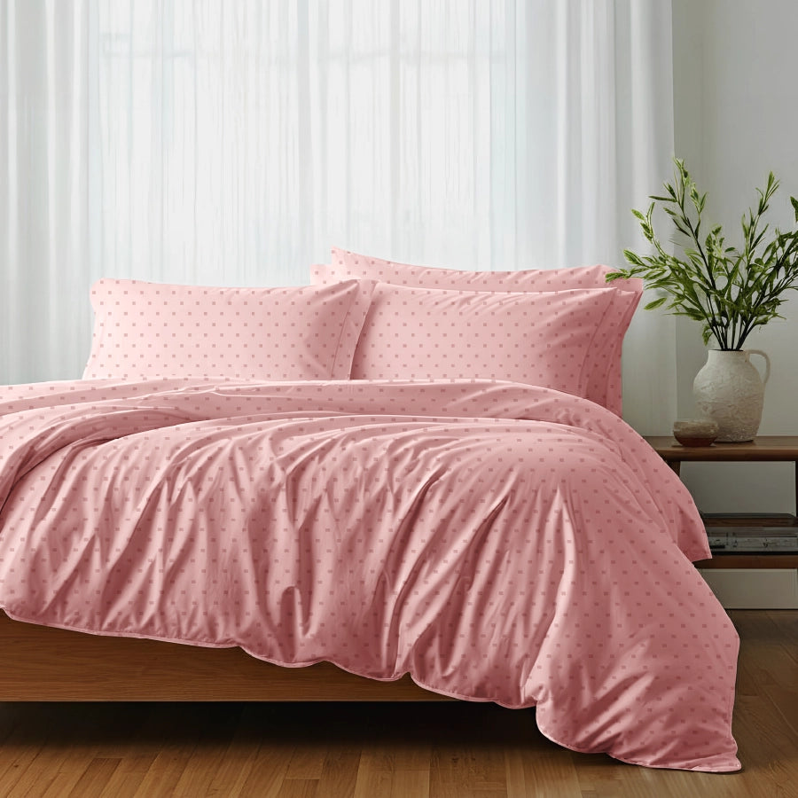 Pillow Cover - 500TC Swiss Dot - Cameo Rose [500TCPCCR]