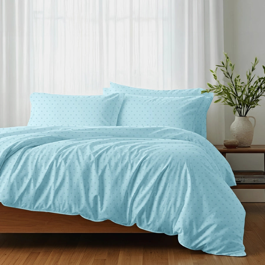 Pillow Cover - 500TC Swiss Dot - Sky Blue